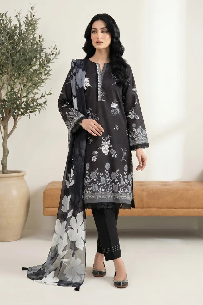 Lakhany Premium 03 Piece Unstitched Printed Lawn