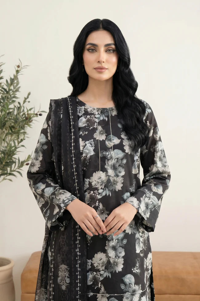 Lakhany Premium 03 Piece Unstitched Printed Lawn