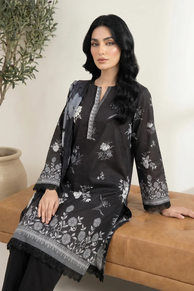Lakhany Premium 03 Piece Unstitched Printed Lawn