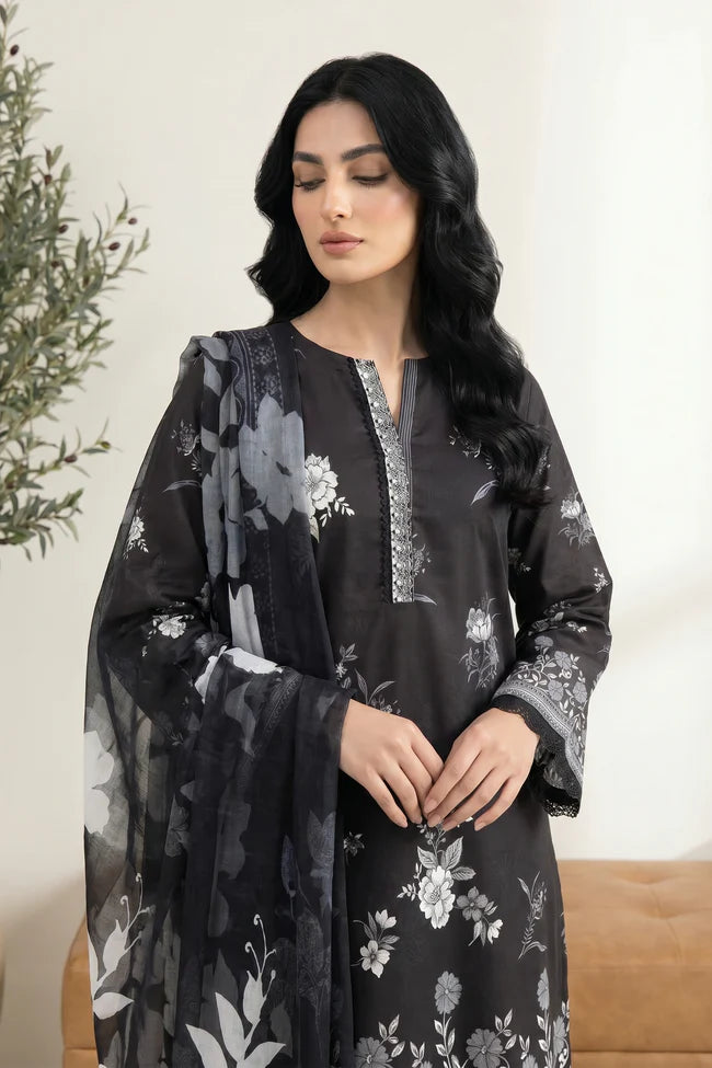 Lakhany Premium 03 Piece Unstitched Printed Lawn