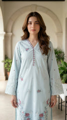 02 Piece Unstitched Embroidered Shirt with Trouser - View 2 - Lakhany
