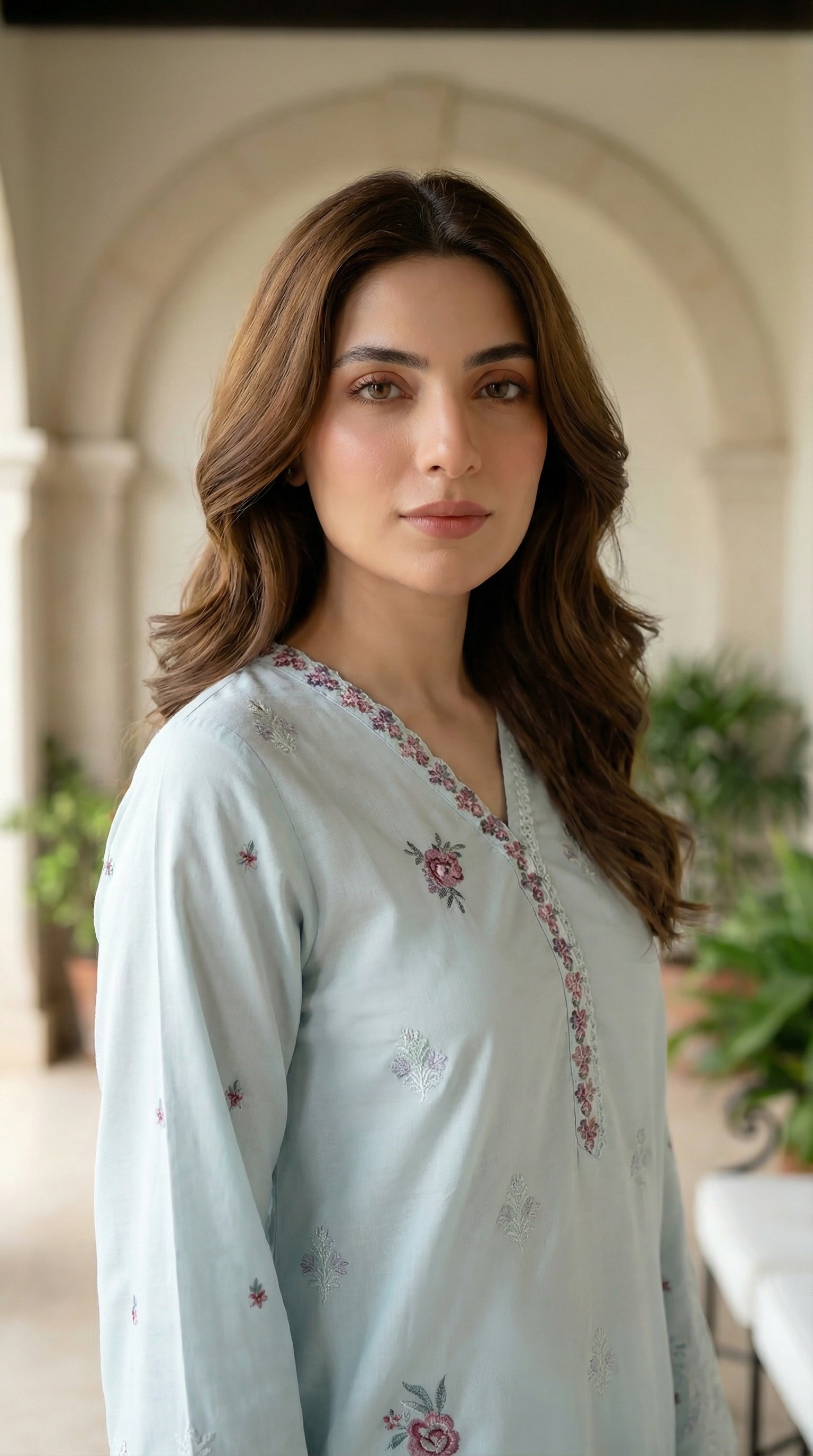 02 Piece Unstitched Embroidered Shirt with Trouser - View 4 - Lakhany