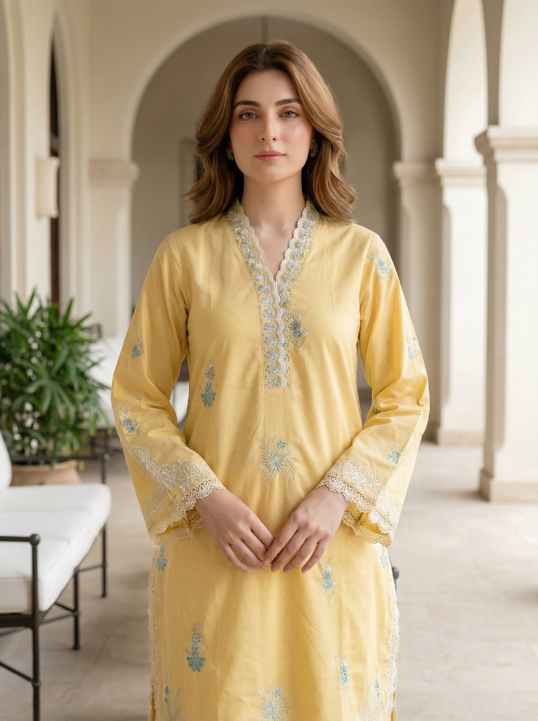 02 Piece Unstitched Embroidered Shirt with Trouser - View 6 - Lakhany