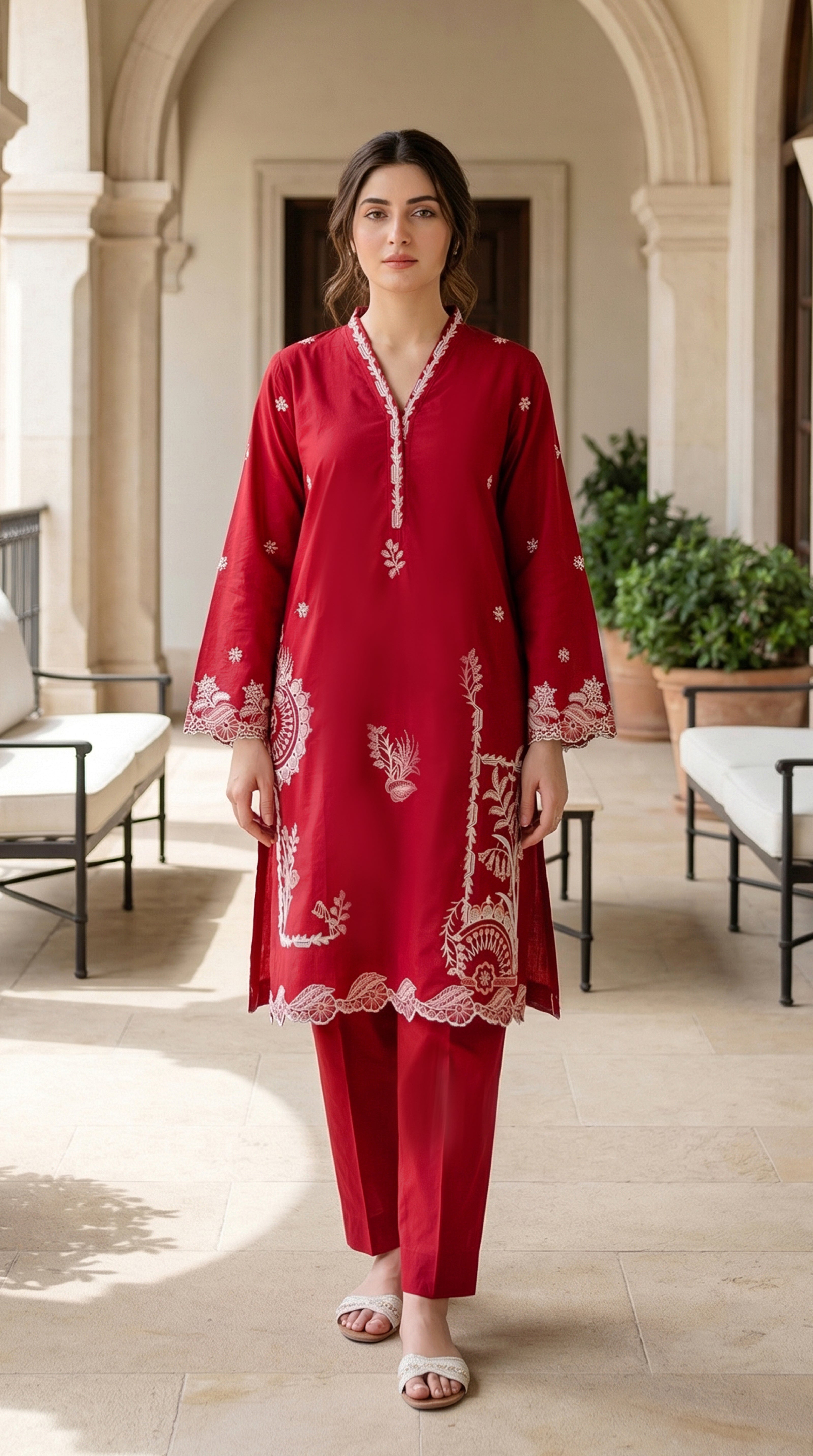 02 Piece Unstitched Embroidered Shirt with Trouser - View 6 - Lakhany