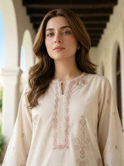 02 Piece Unstitched Embroidered Shirt with Trouser - View 2 - Lakhany