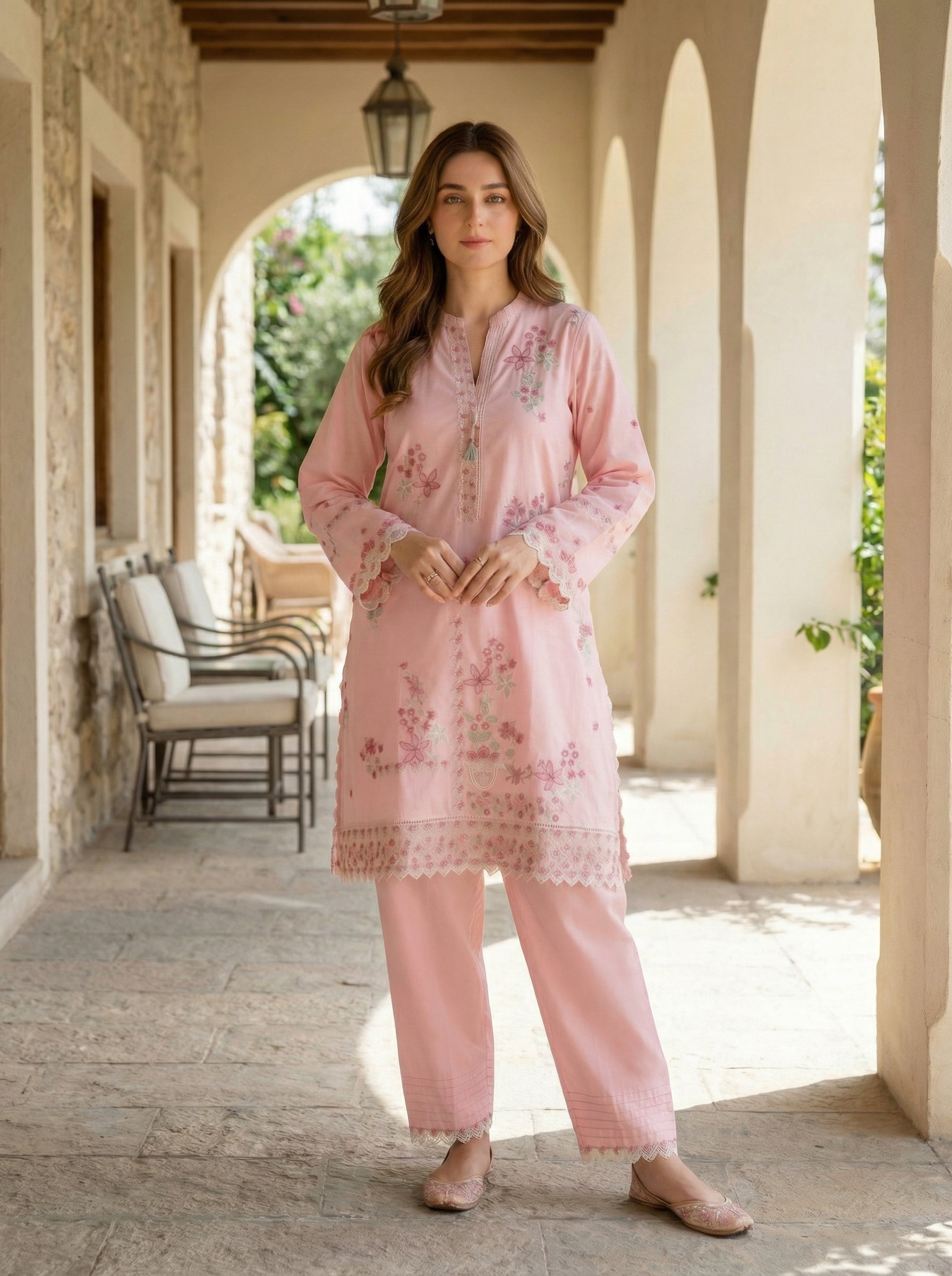02 Piece Unstitched Embroidered Shirt with Trouser - View 2 - Lakhany