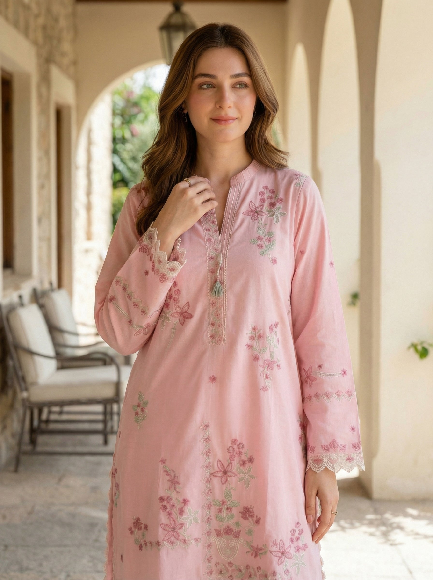 02 Piece Unstitched Embroidered Shirt with Trouser - View 6 - Lakhany