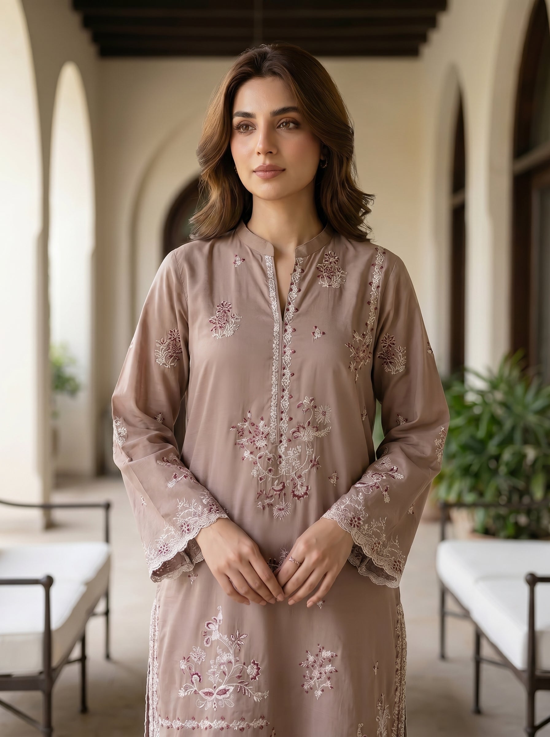 02 Piece Unstitched Embroidered with Shirt & Trouser - View 5 - Lakhany