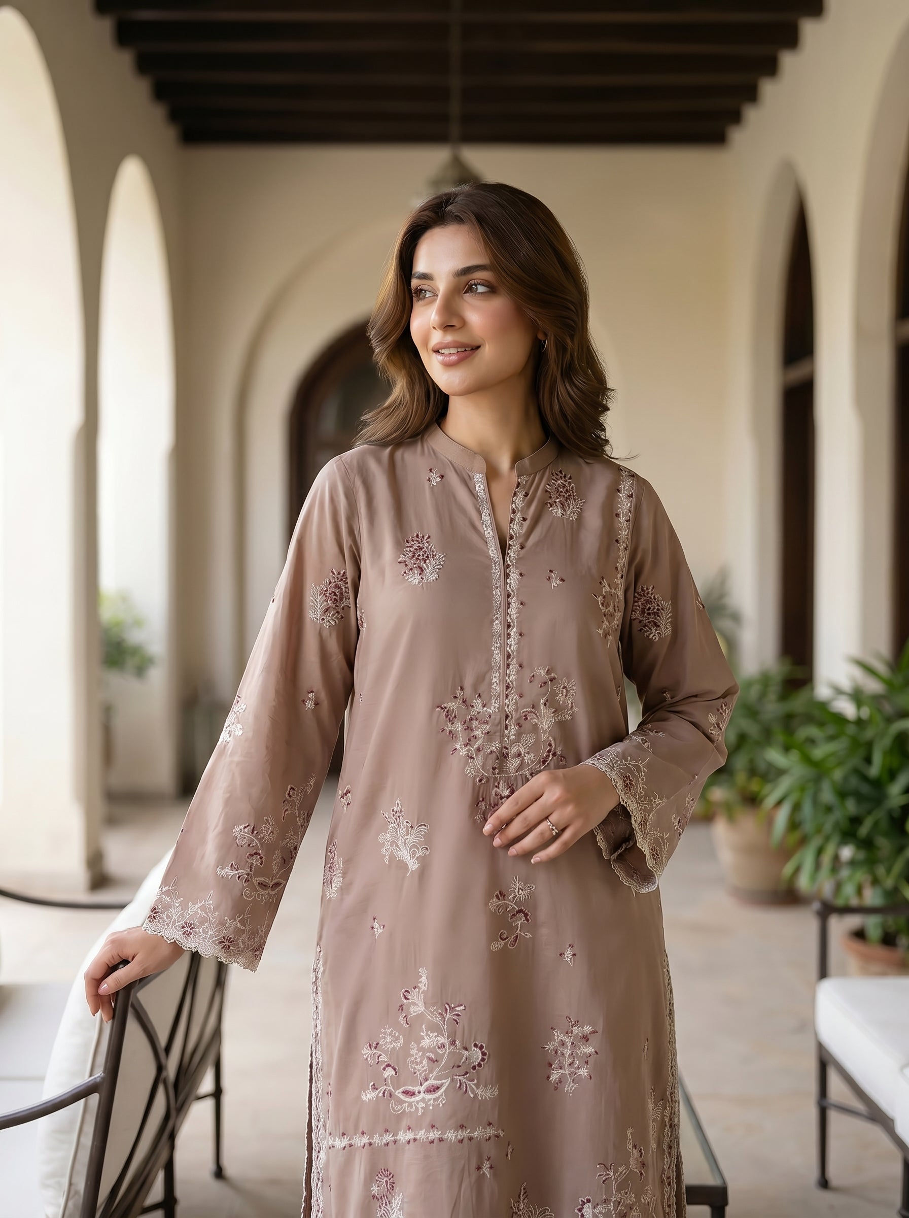 02 Piece Unstitched Embroidered with Shirt & Trouser - View 4 - Lakhany