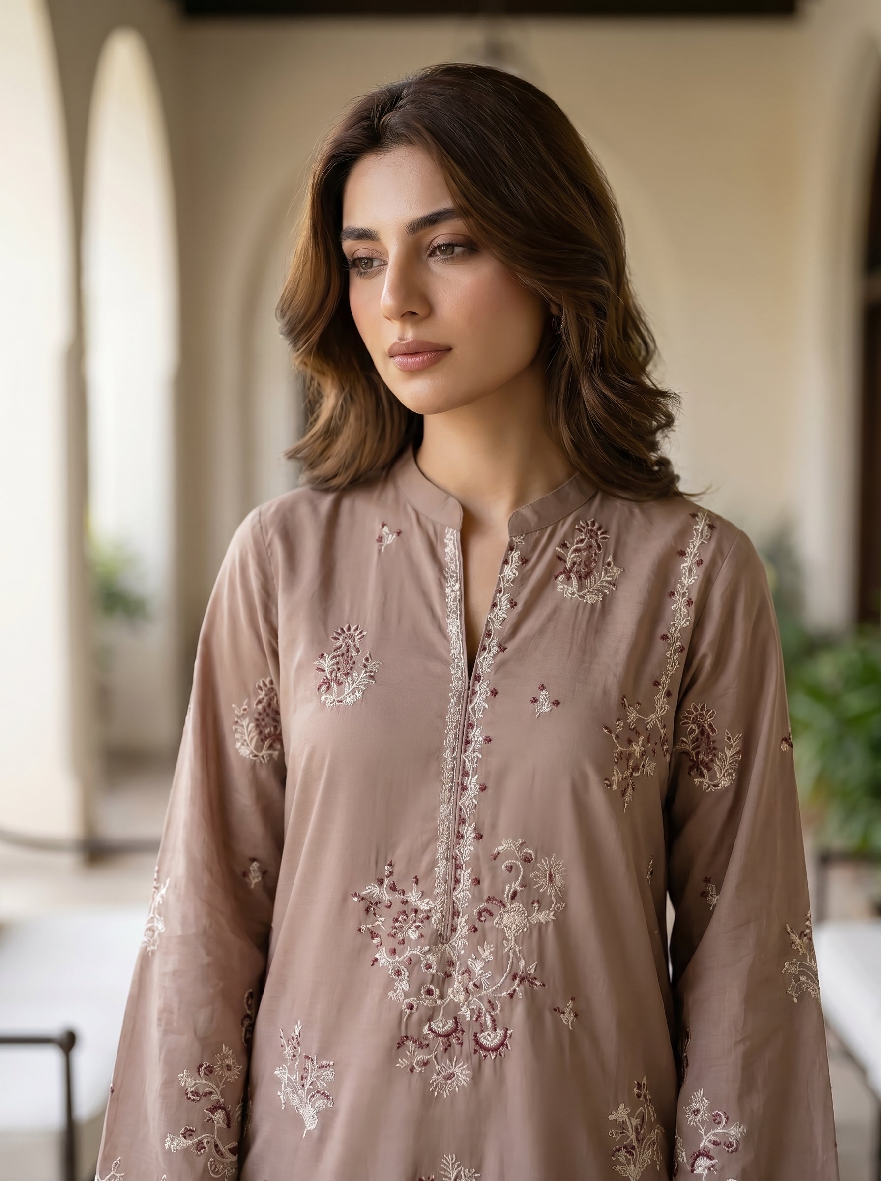 02 Piece Unstitched Embroidered with Shirt & Trouser - View 2 - Lakhany