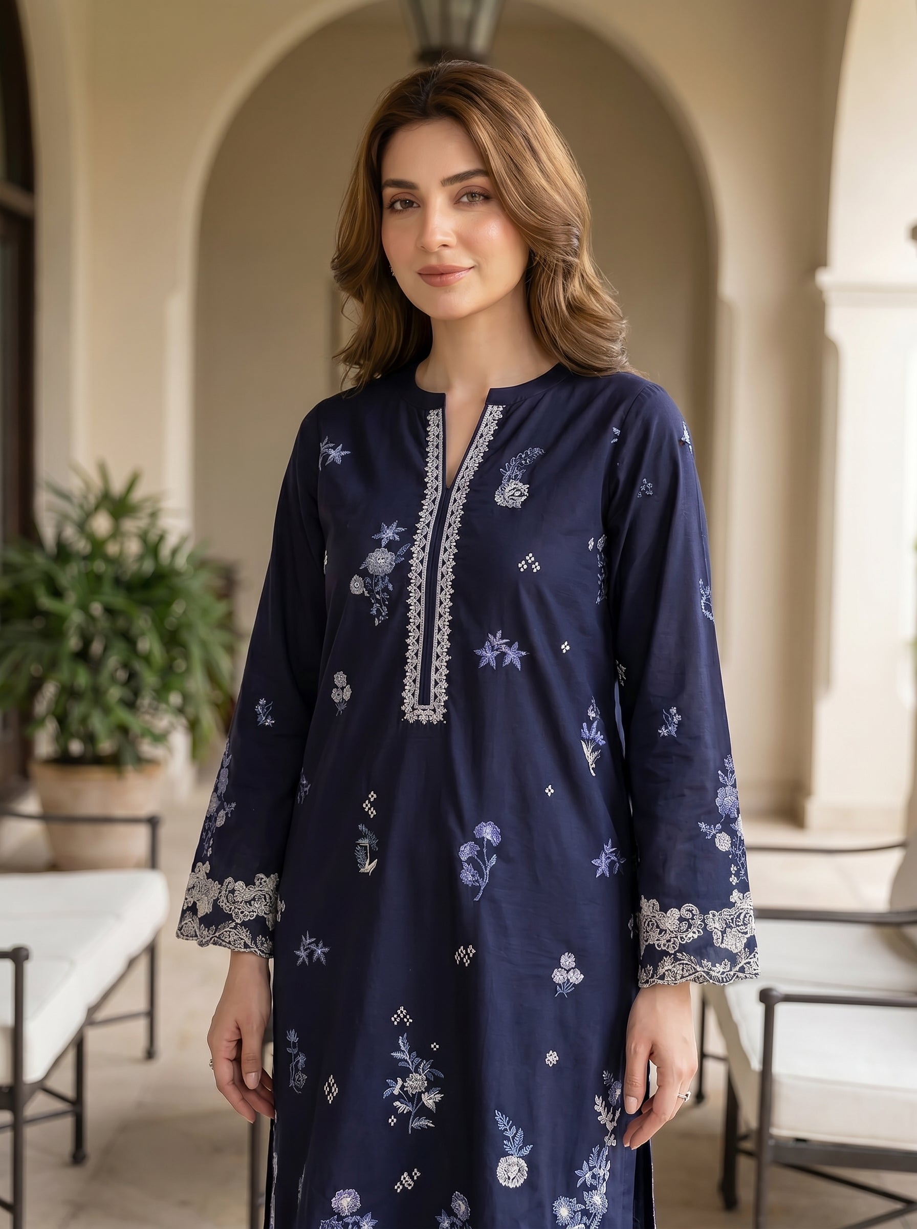 02 Piece Unstitched Embroidered with Shirt & Trouser - View 5 - Lakhany