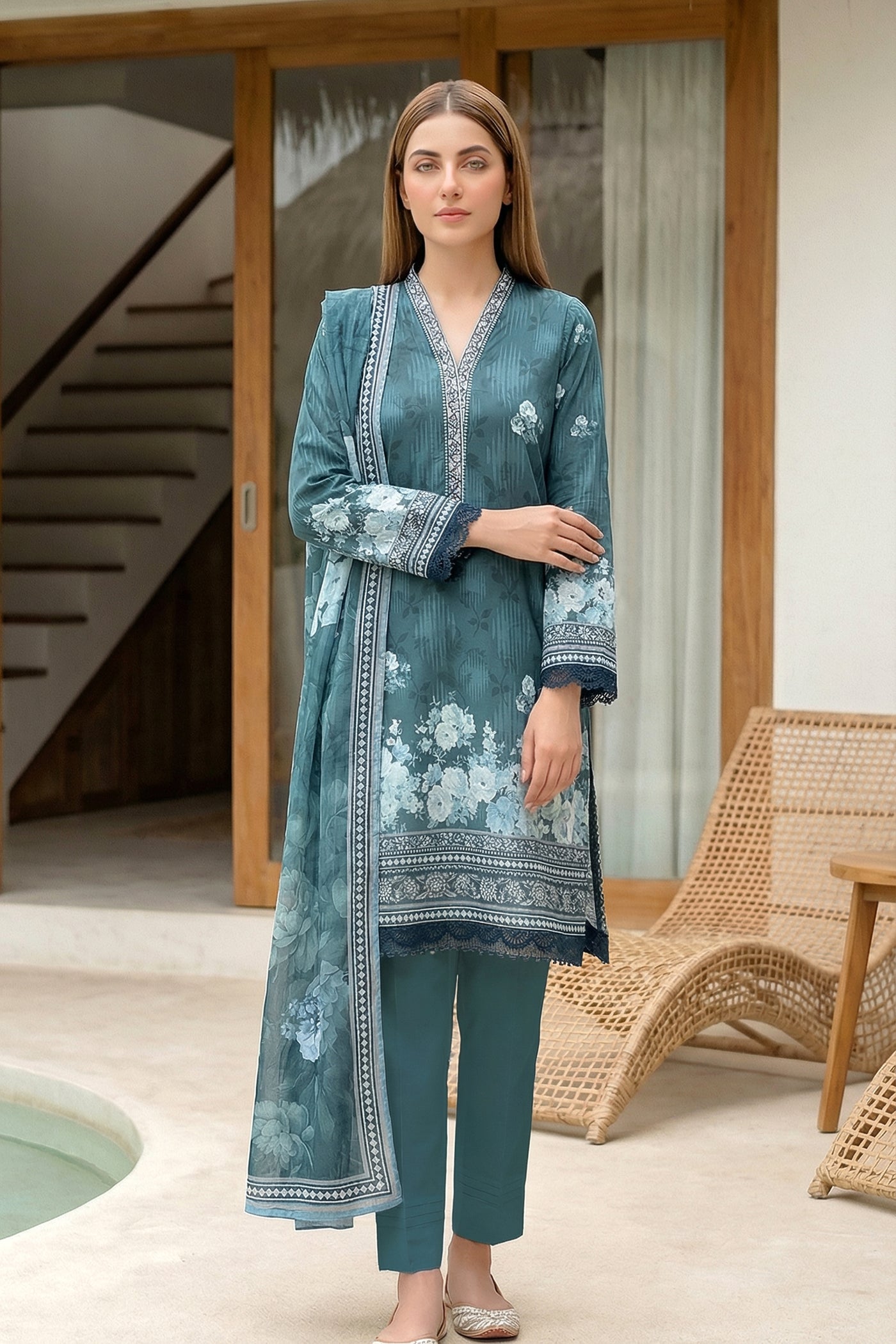 03 Piece Unstitched Printed Lawn - Design 11