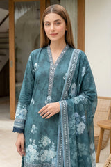 03 Piece Unstitched Printed Lawn - Design 11
