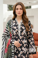 Lakhany Premium 03 Piece Unstitched Printed Embroidered with Printed Lawn Dupatta