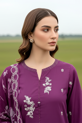 03 Piece Unstitched Embroidered Essentials with Printed Chiffon Dupatta - Design 20