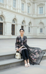 03 Piece Stitched Embroidered with Printed Lawn Dupatta Komal Lawn
