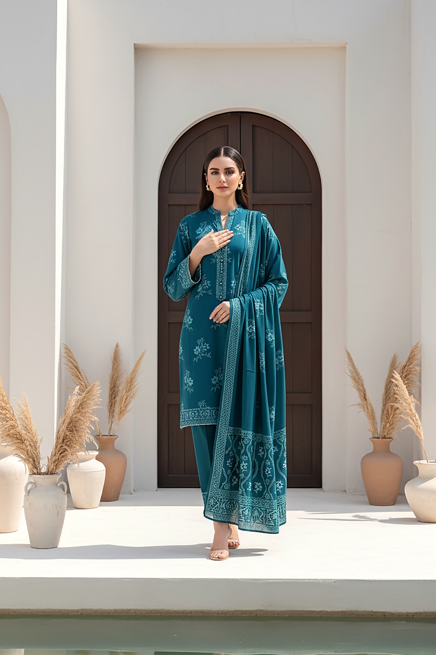 03 Piece Unstitched Pashmina Printed - Design 11