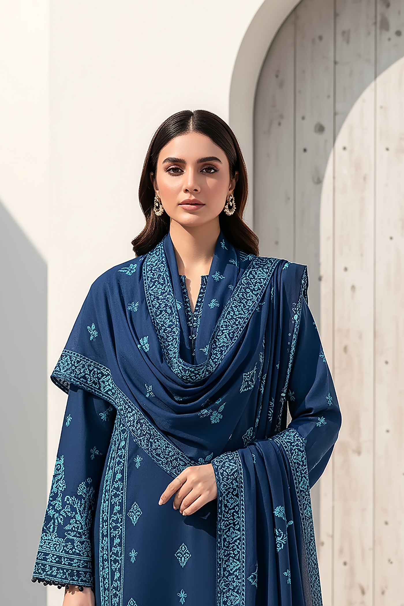 03 Piece Unstitched Pashmina Printed - Design 13