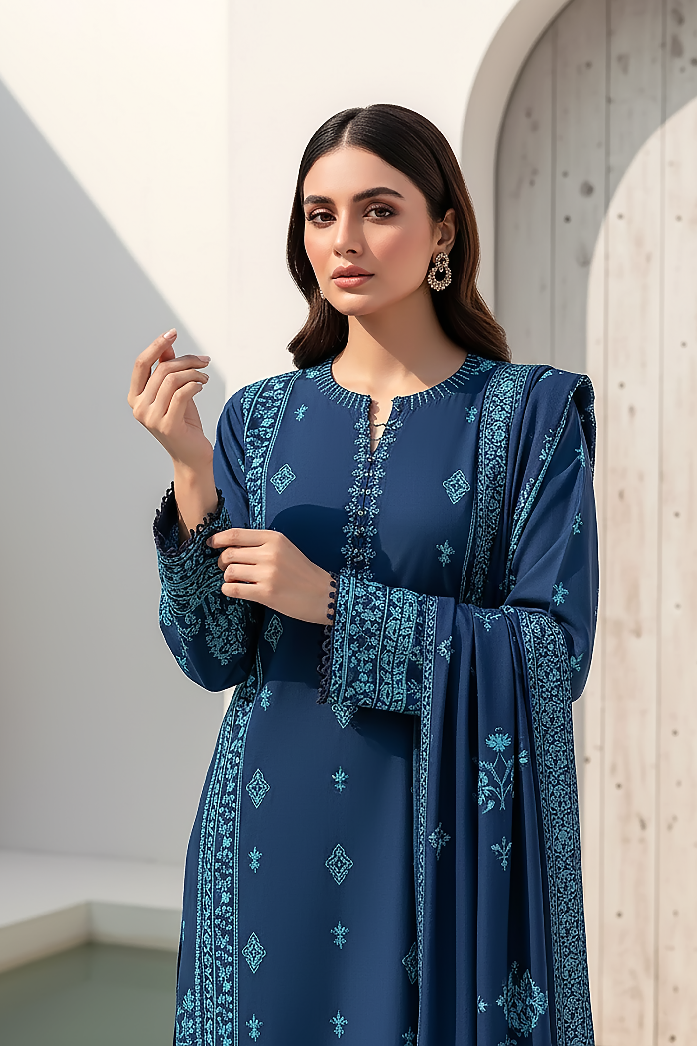 03 Piece Unstitched Pashmina Printed - Design 13