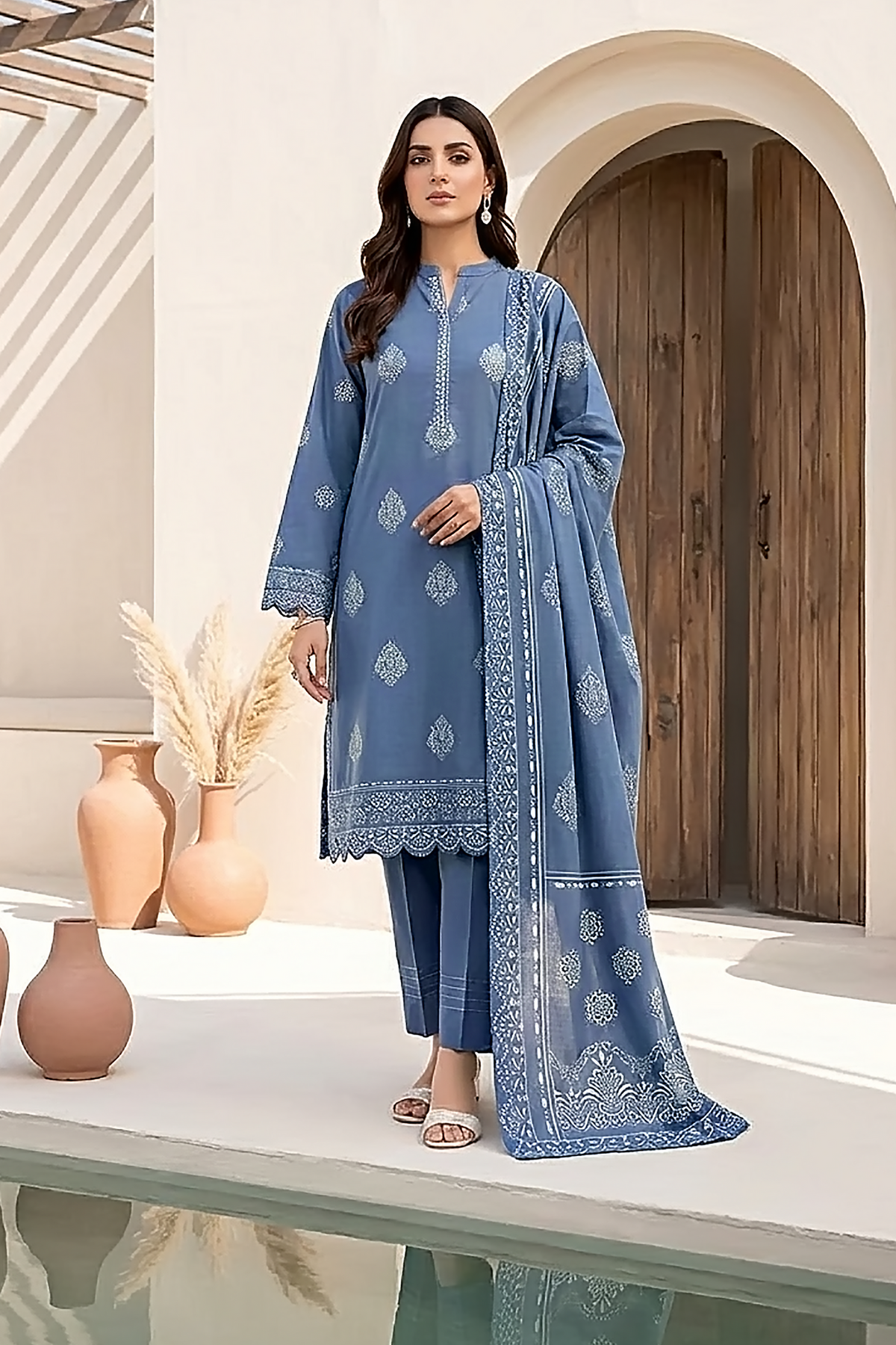 03 Piece Unstitched Pashmina Printed - Design 14