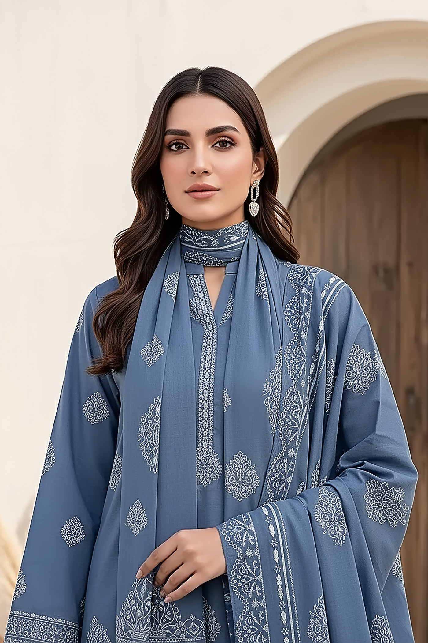 03 Piece Unstitched Pashmina Printed - Design 14
