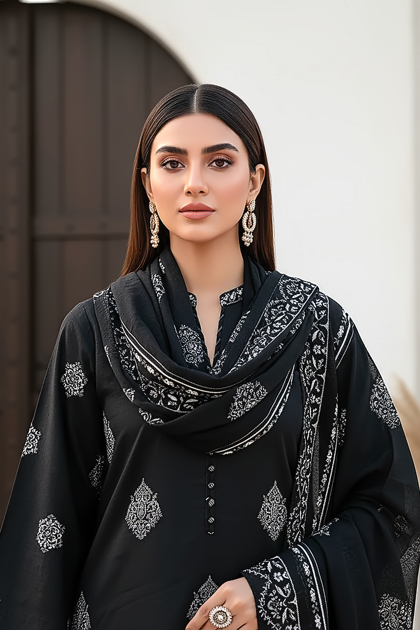 03 Piece Unstitched Pashmina Printed - Design 16