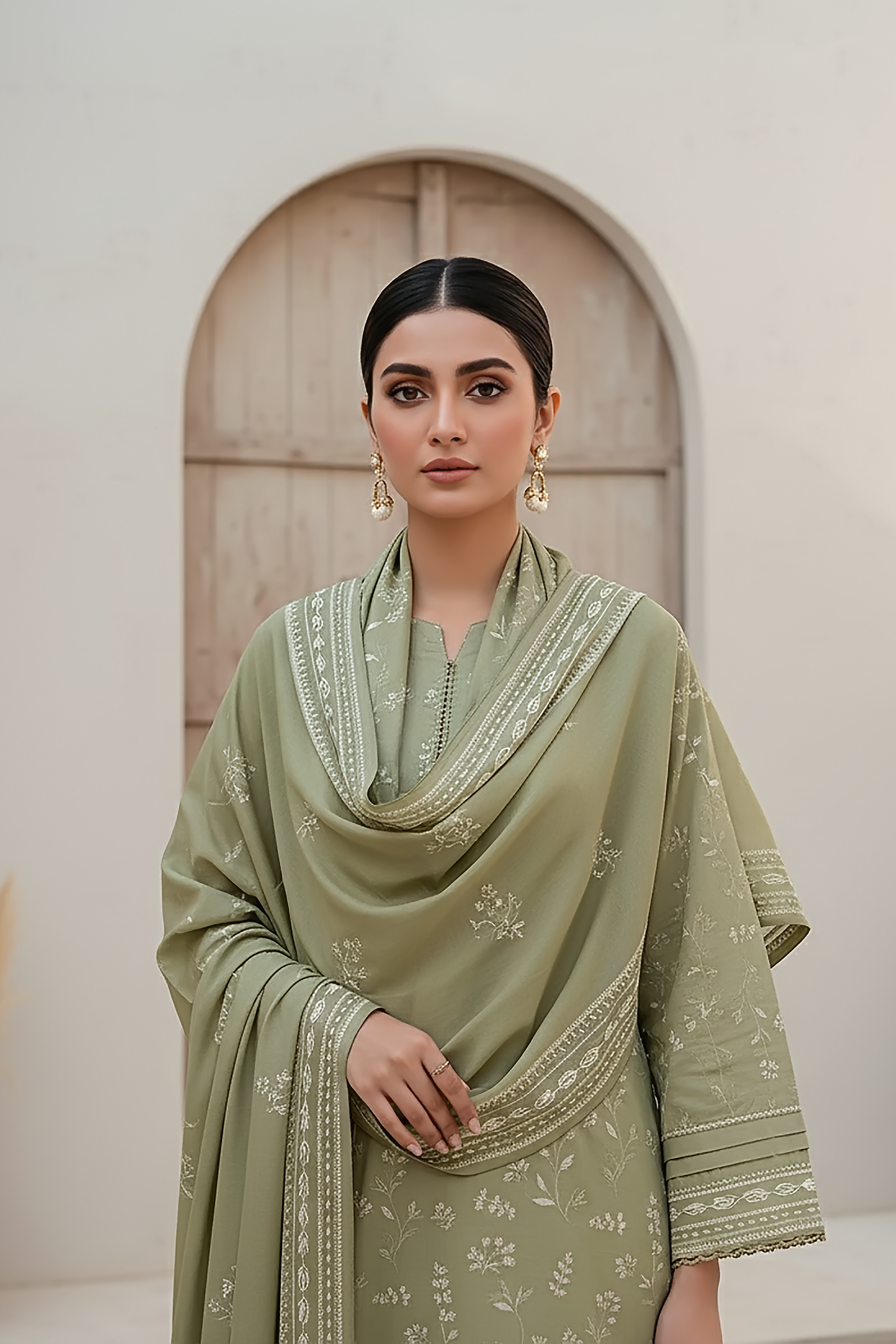 03 Piece Unstitched Pashmina Printed - Design 17