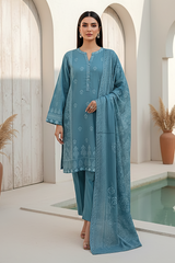 03 Piece Unstitched Pashmina Printed - Design 18