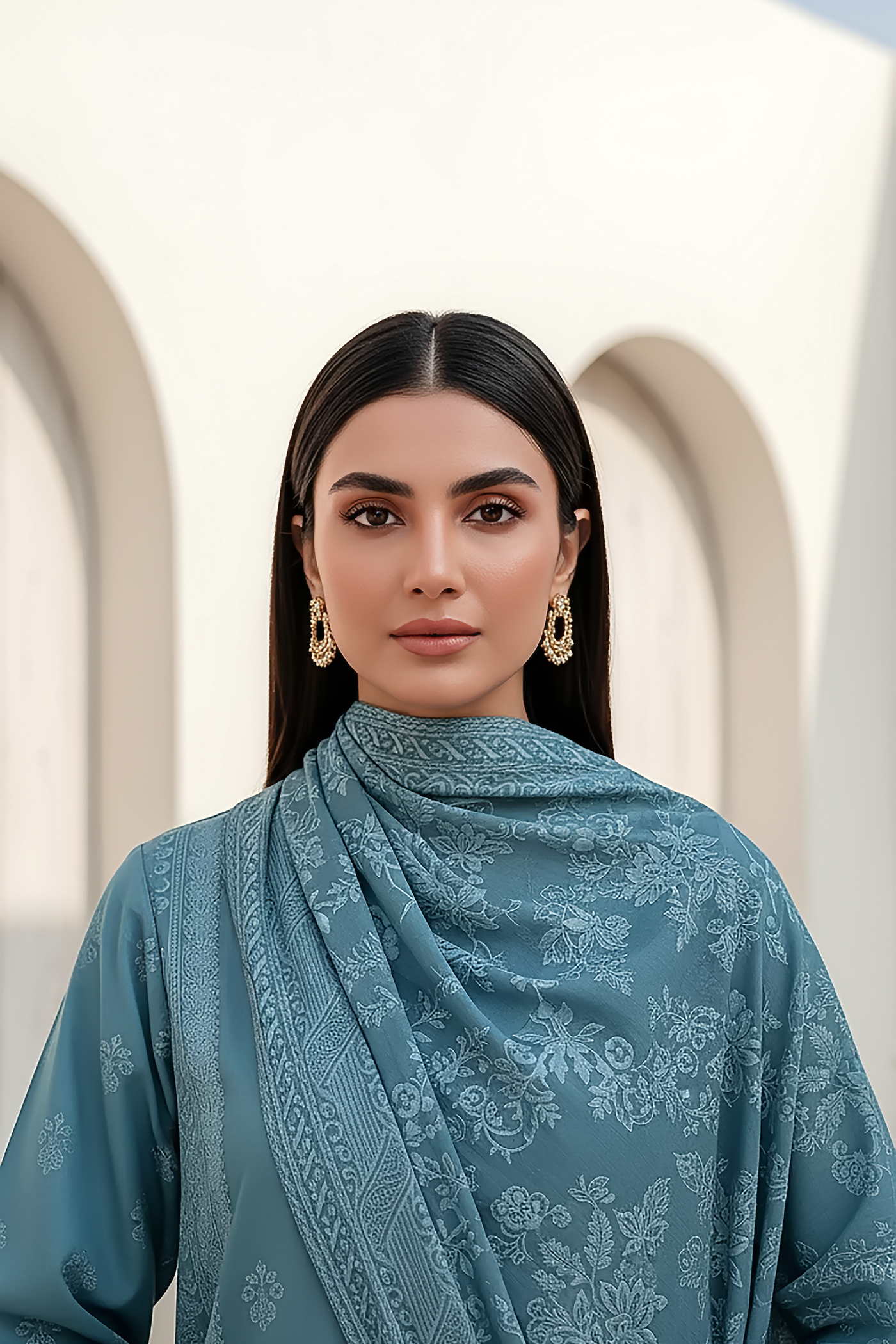 03 Piece Unstitched Pashmina Printed - Design 18
