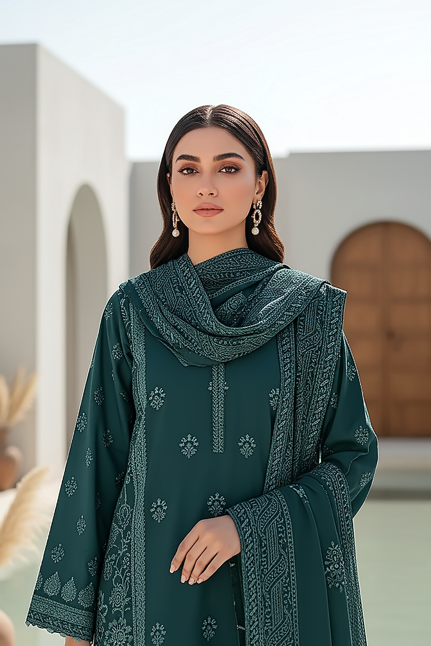 03 Piece Unstitched Pashmina Printed - Design 19