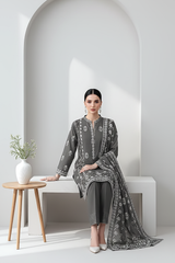 03 Piece Unstitched Textured Heavy Weight Printed Marina - Design 25