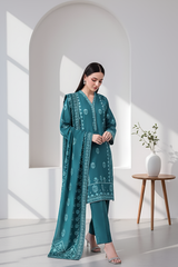 03 Piece Unstitched Textured Heavy Weight Printed Marina - Design 26