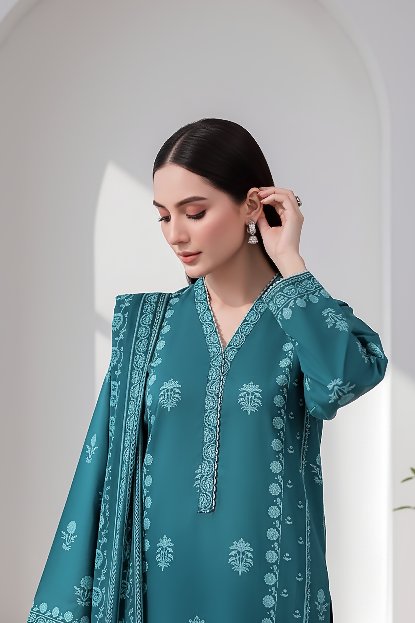 03 Piece Unstitched Textured Heavy Weight Printed Marina - Design 26
