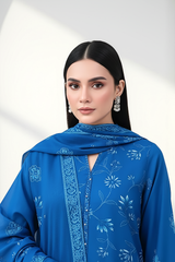 03 Piece Unstitched Textured Heavy Weight Printed Marina - Design 27