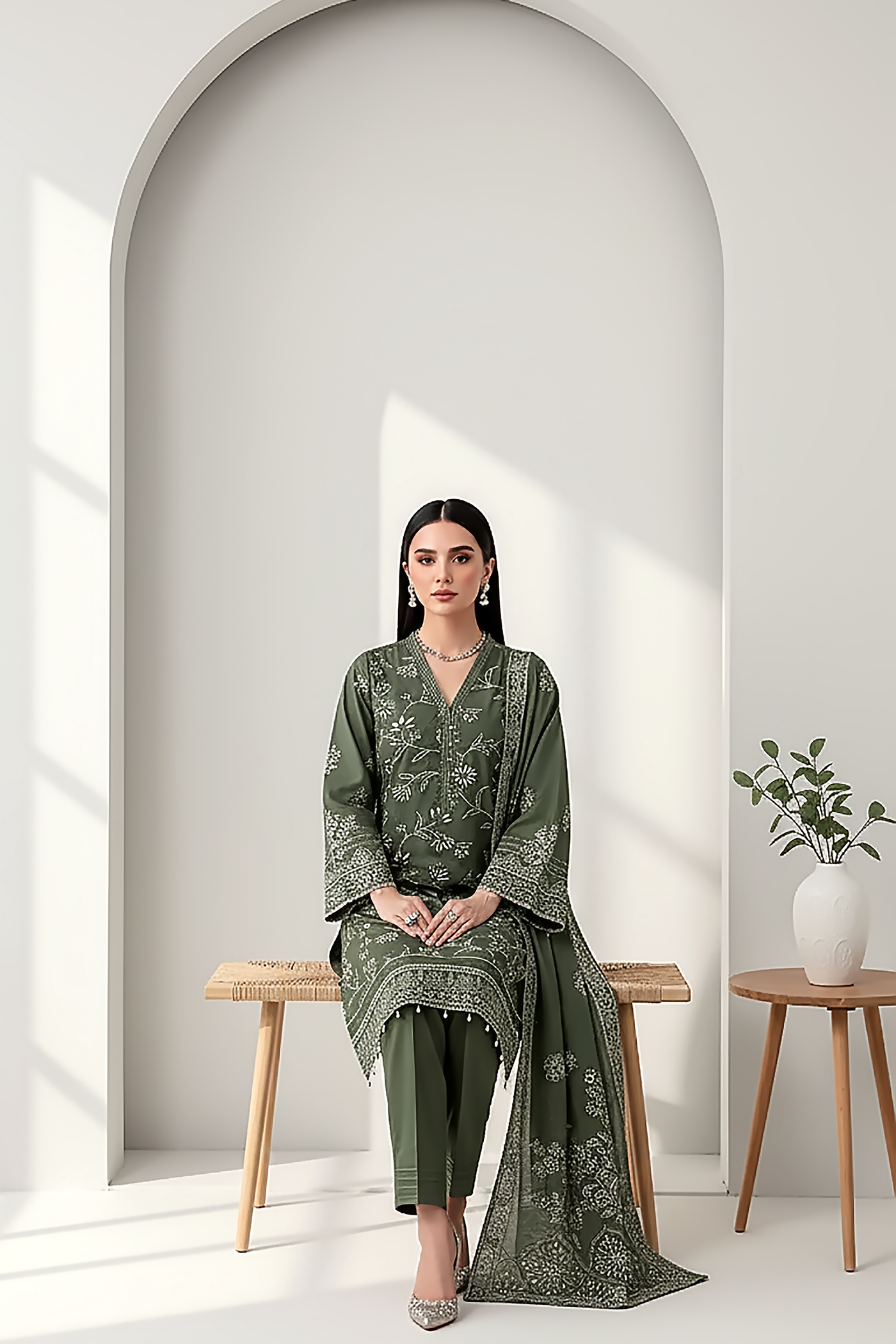 03 Piece Unstitched Textured Heavy Weight Printed Marina - Design 28