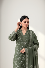 03 Piece Unstitched Textured Heavy Weight Printed Marina - Design 28