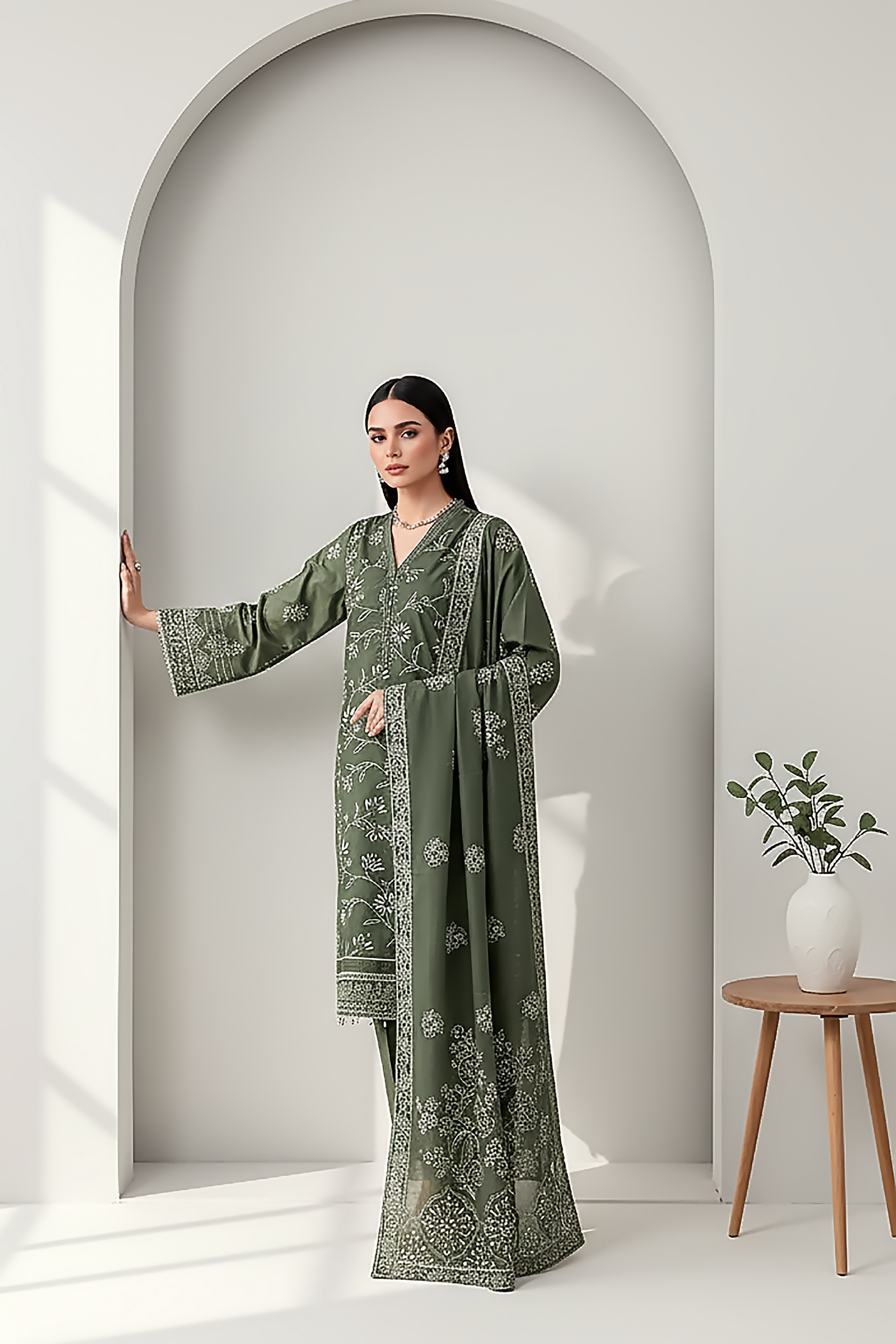 03 Piece Unstitched Textured Heavy Weight Printed Marina - Design 28
