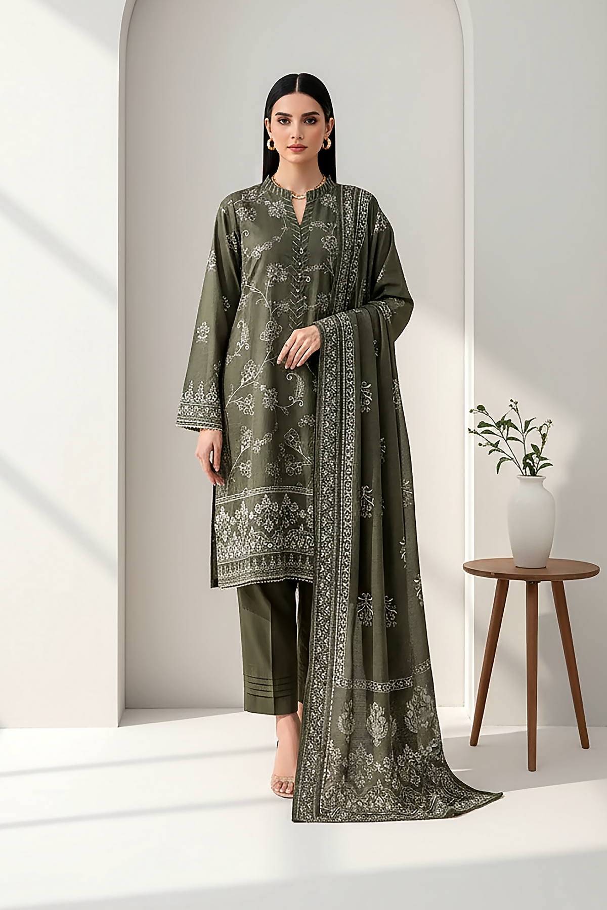 03 Piece Unstitched Textured Heavy Weight Printed Marina - Design 29