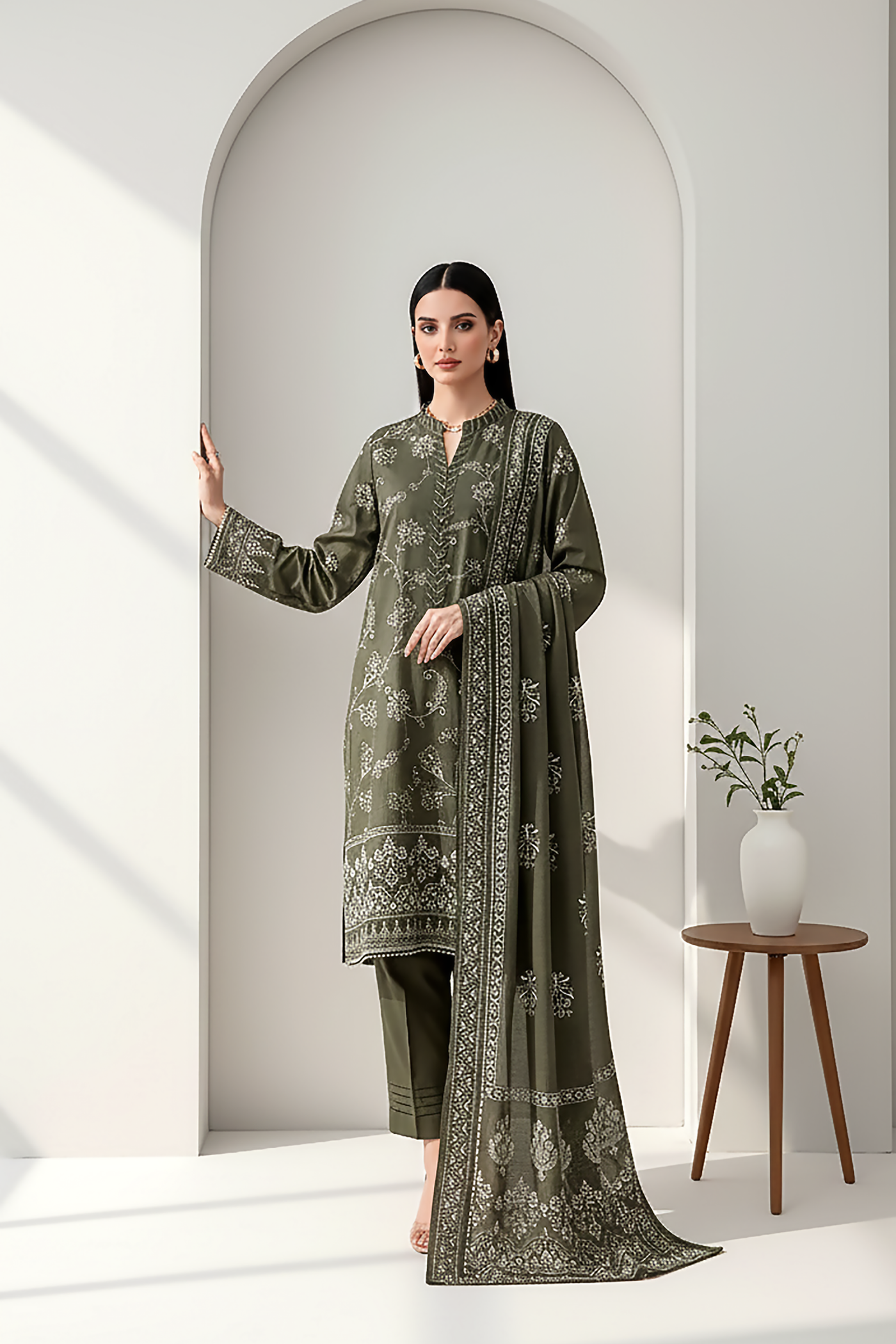 03 Piece Unstitched Textured Heavy Weight Printed Marina - Design 29