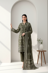 03 Piece Unstitched Textured Heavy Weight Printed Marina - Design 29