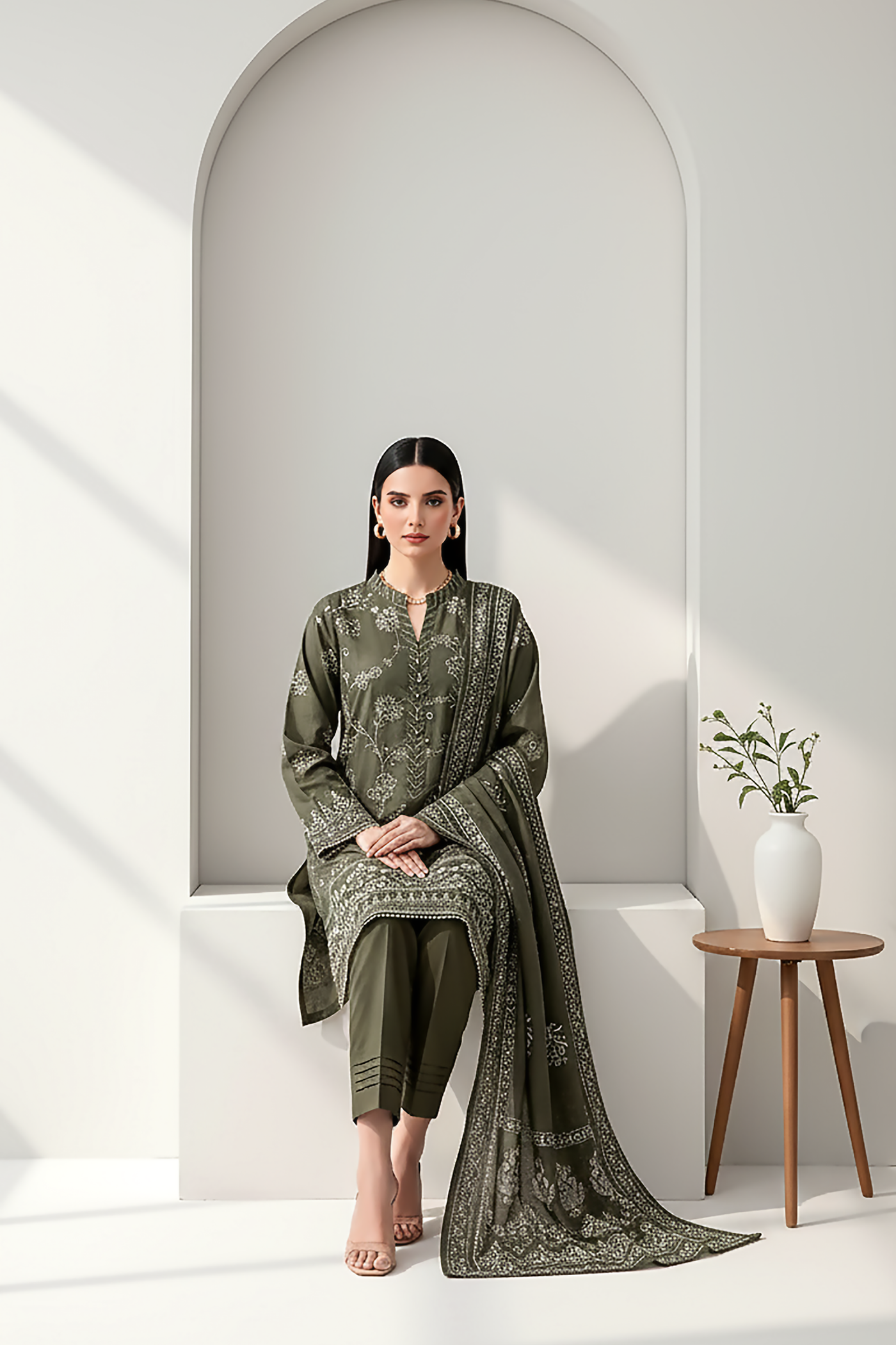 03 Piece Unstitched Textured Heavy Weight Printed Marina - Design 29