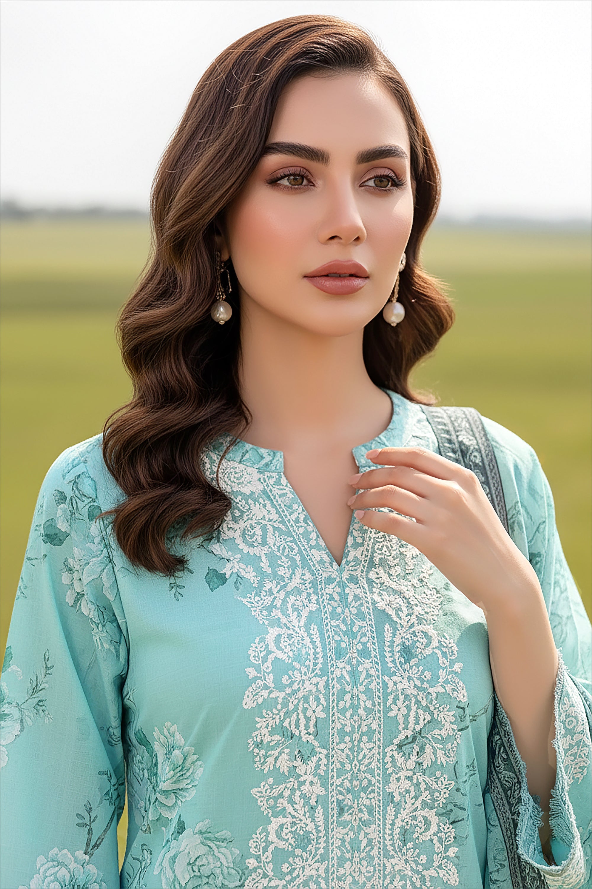 03 Piece Stitched Printed Embroidered Lawn