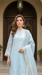 03 Piece Ready to wear Embroidered