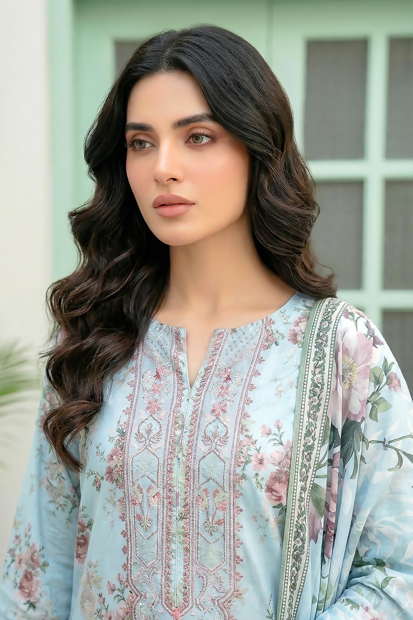 03 Piece Unstitched Printed Lawn - Design 7