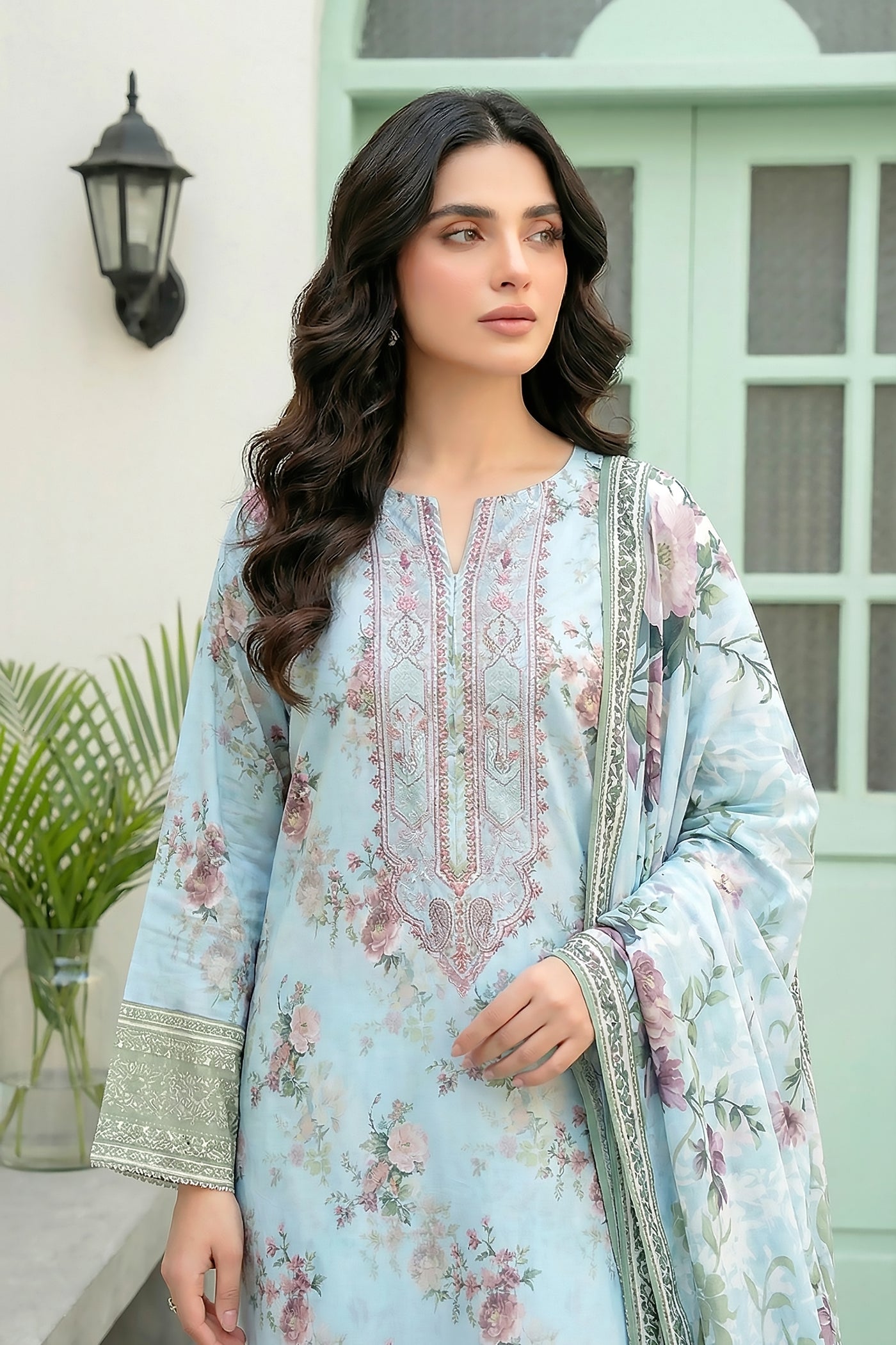 03 Piece Unstitched Printed Lawn - Design 7