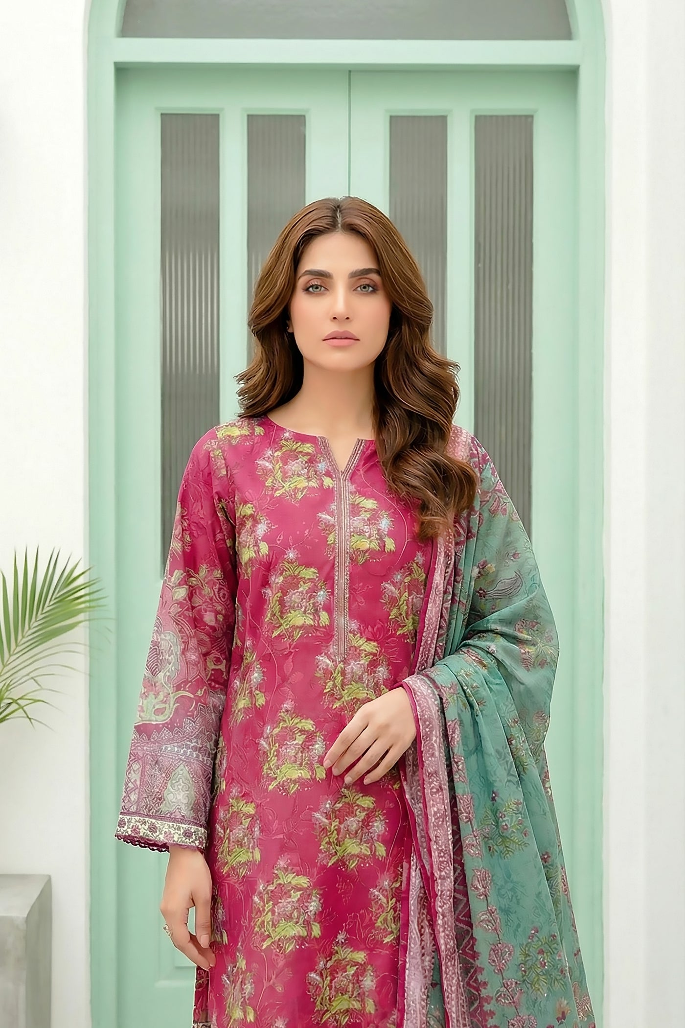 03 Piece Unstitched Printed Lawn - Design 9
