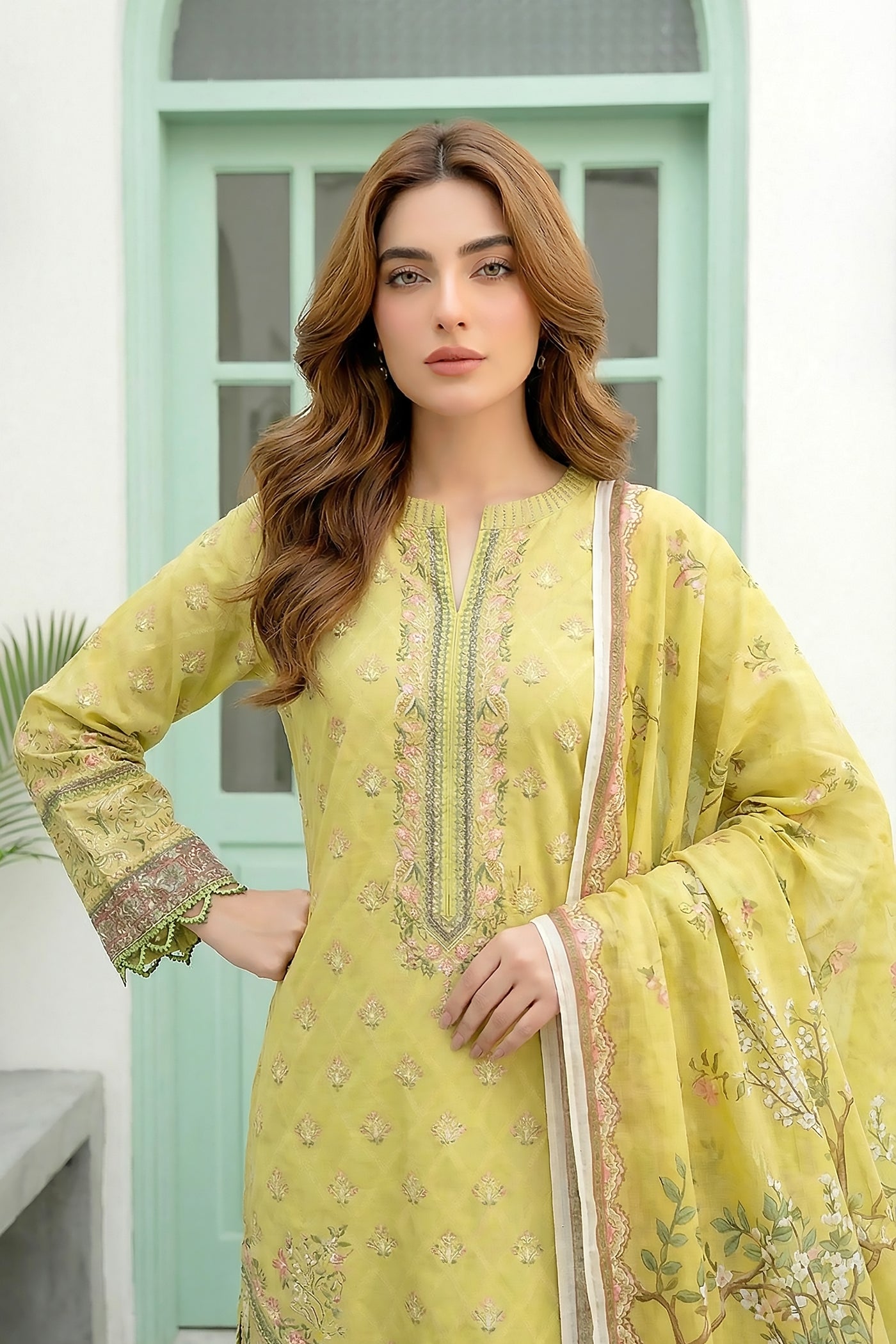 03 Piece Unstitched Printed Lawn - Design 6
