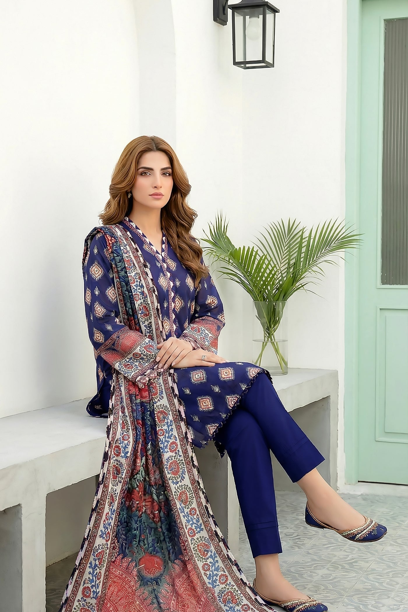 03 Piece Unstitched Printed Lawn - Design 8