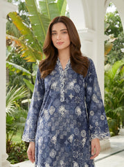 02 Piece Unstitched Printed Embroidered Shirt & Trouser - View 2 - Lakhany