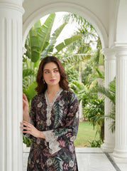 02 Piece Unstitched Printed Embroidered Shirt & Trouser - View 3 - Lakhany